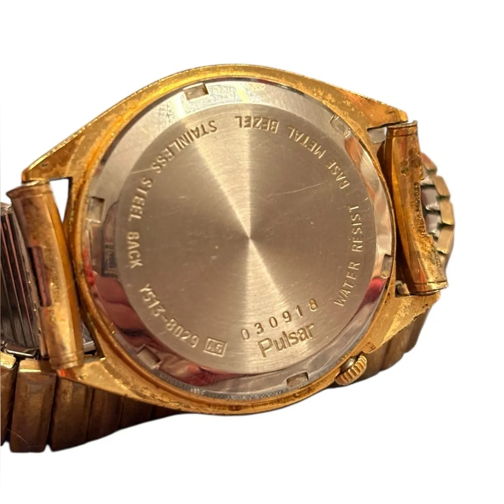 *As is* Vintage Pulsar Men’s Watch Y513-8029 Gold Tone Parts/Repair